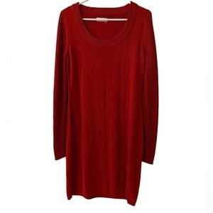 CALVIN KLEIN RED SWEATER DRESS SIZE L GREAT CONDITION ✨